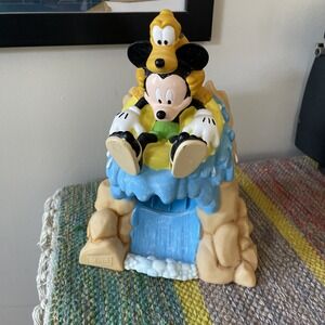 Vintage Dixie Disney Mickey Mouse & Pluto Splash Mountain 3oz Cup Dispenser 9"